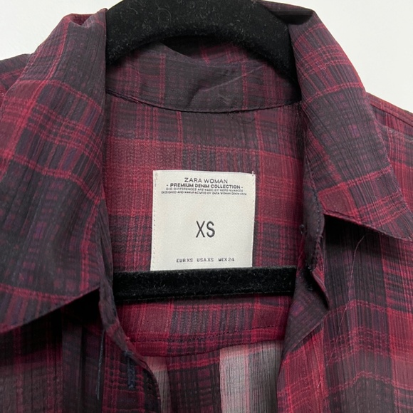 Zara Sheer Plaid Tunic - Picture 4 of 4